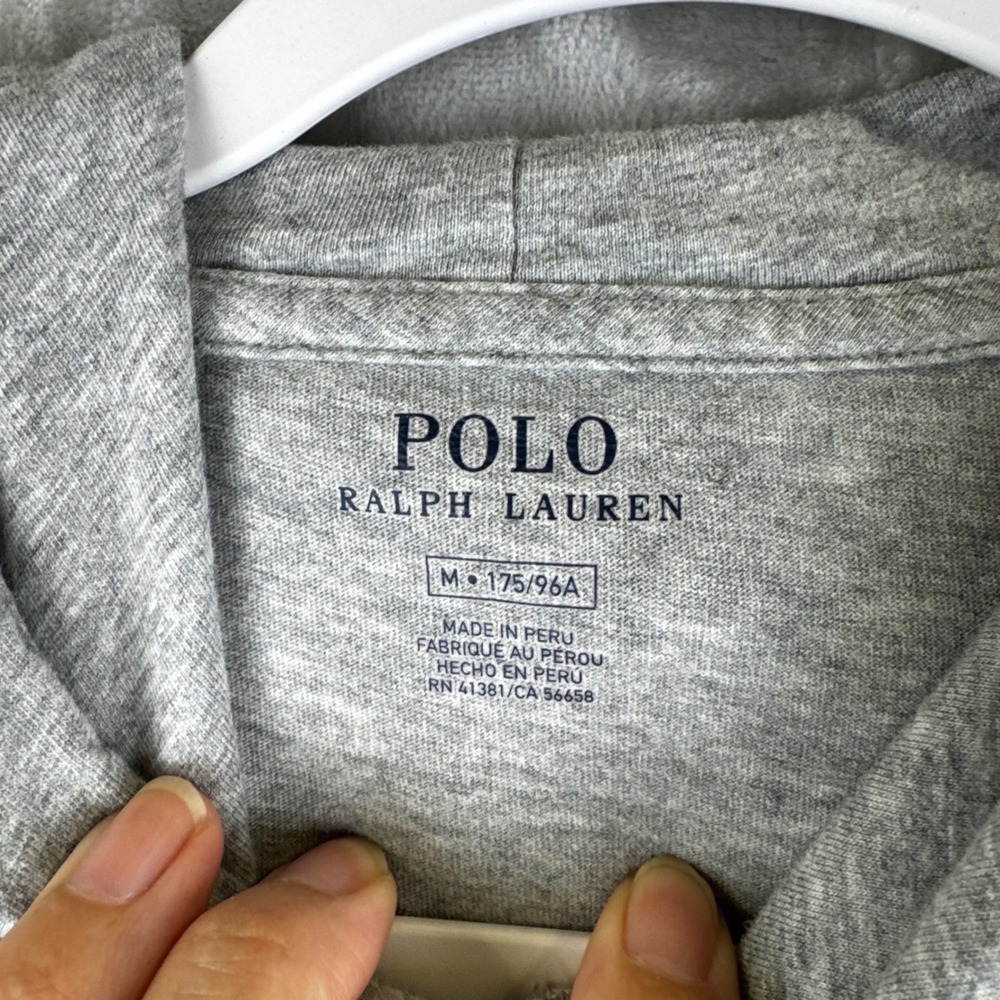 Polo Ralph Lauren Hoodie Mens Medium Gray Long Sleeve Jersey Pony Logo (1645) - Picture 2 of 8